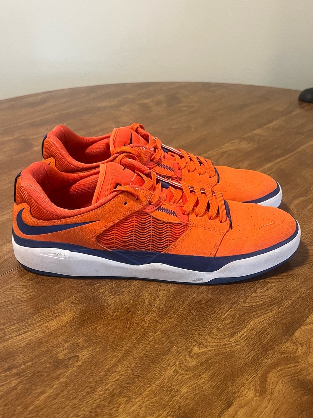 Nike Men’s Orange and Navy Low-Top Athletic Sneakers